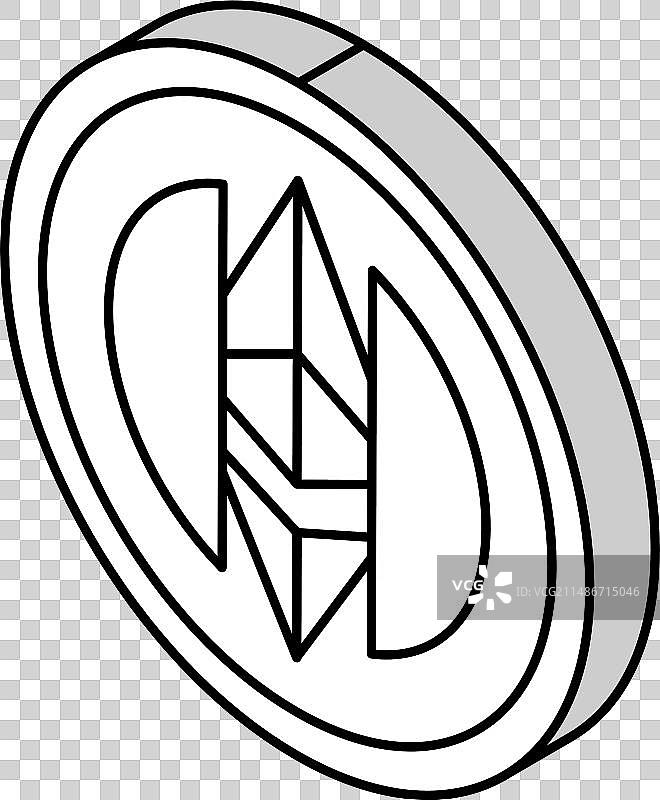 以太坊加密货币2.5D图标图片素材