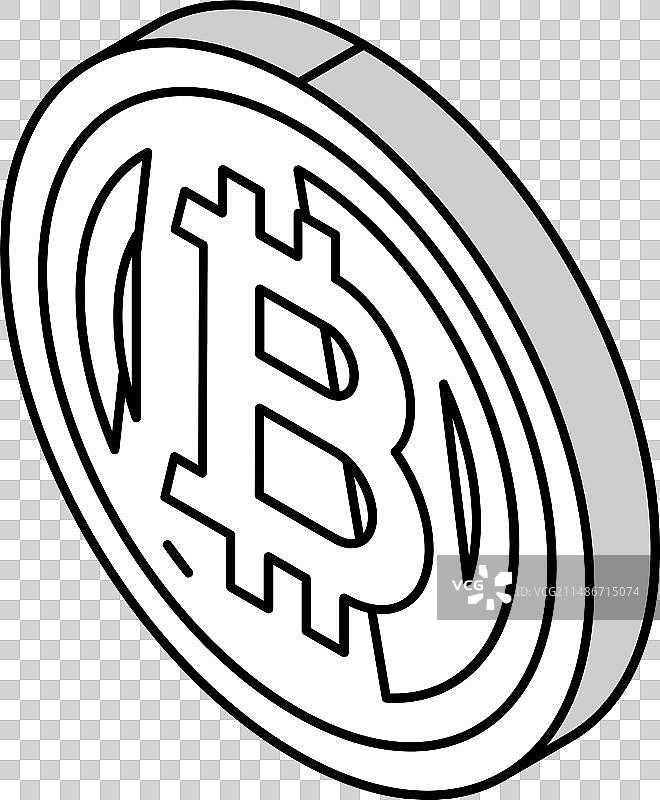 比特币加密货币2.5D图标图片素材
