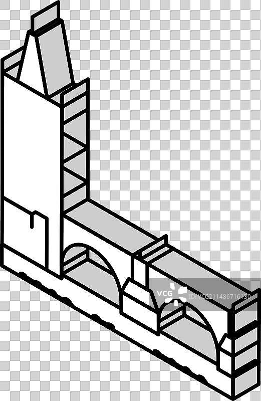 2.5D查理大桥图标图片素材