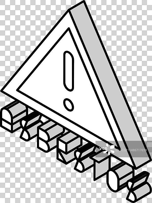 危险石棉2.5D图标图片素材