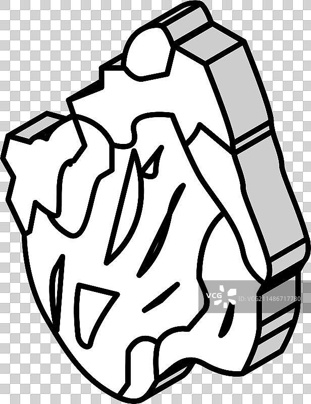 石棉材料2.5D等距图标图片素材