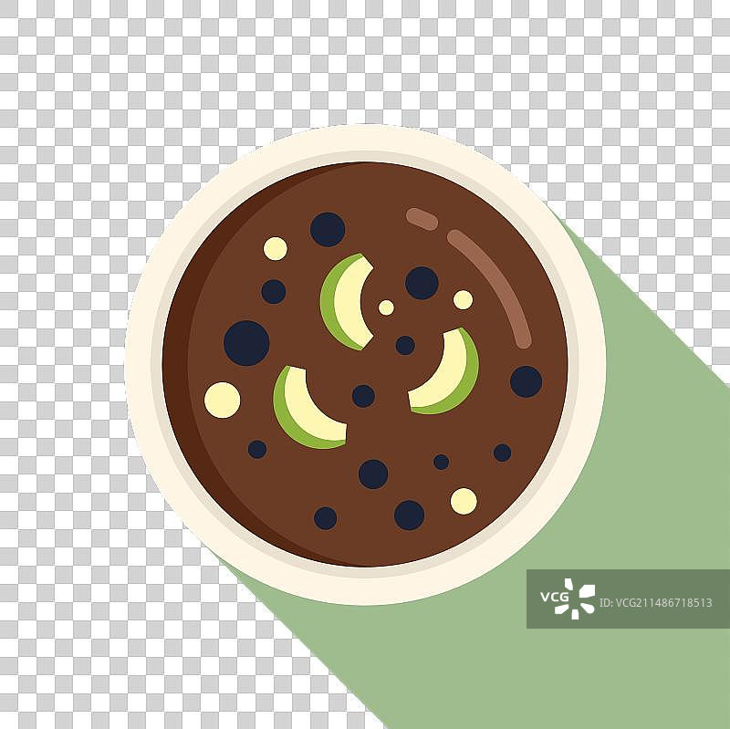 奶油汤美食餐盘扁平图标图片素材