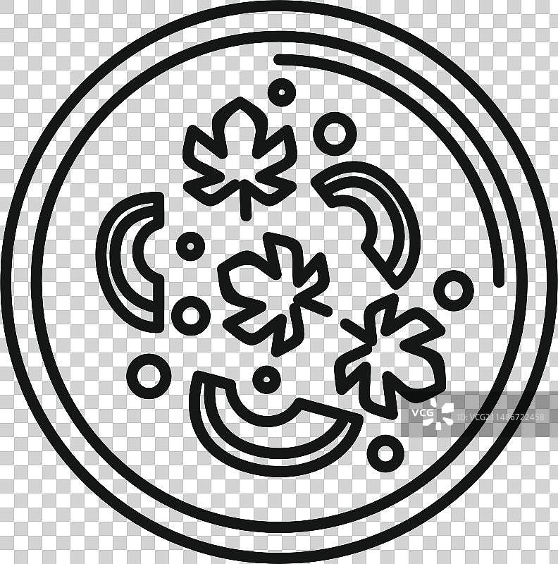 餐饮美食奶油图标轮廓图片素材