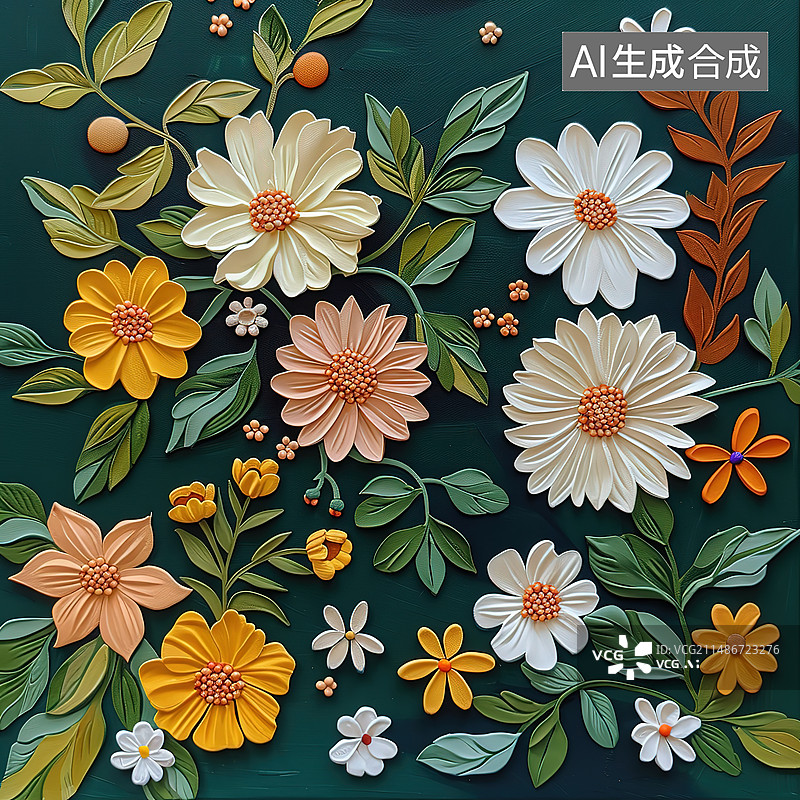 【AI数字艺术】开花植物的高角度视图图片素材