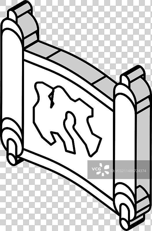 中世纪等距地图图标图片素材