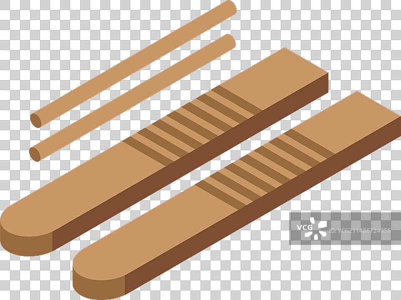 巴西木制乐器2.5D图标图片素材