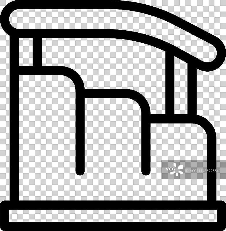 溜冰场看台轮廓图标，冰球主题图片素材