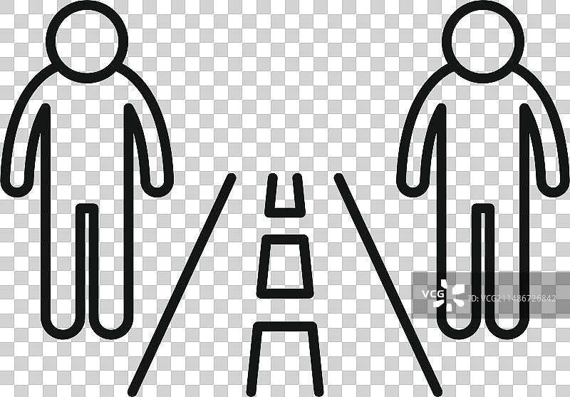 避免步行道路距离轮廓图标图片素材