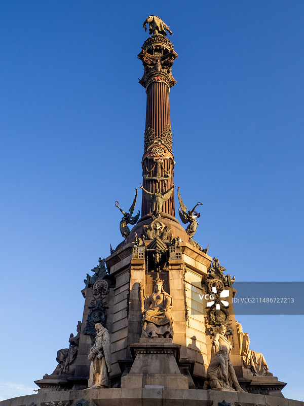 西班牙巴塞罗那哥伦布纪念碑图片素材