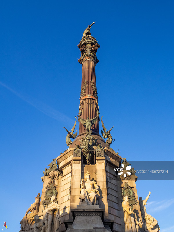 西班牙巴塞罗那哥伦布纪念碑图片素材