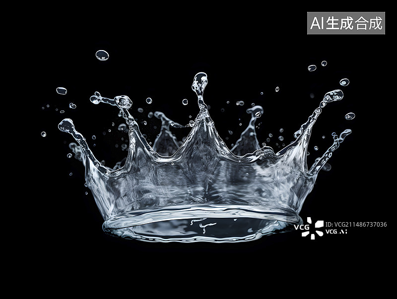 【AI数字艺术】水滴皇冠图片素材