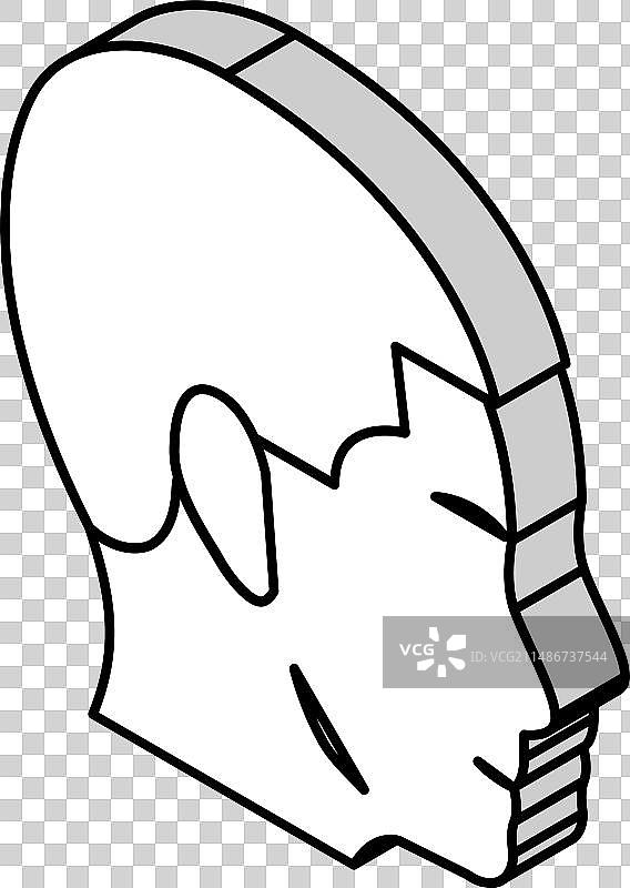 短发2.5D图标图片素材