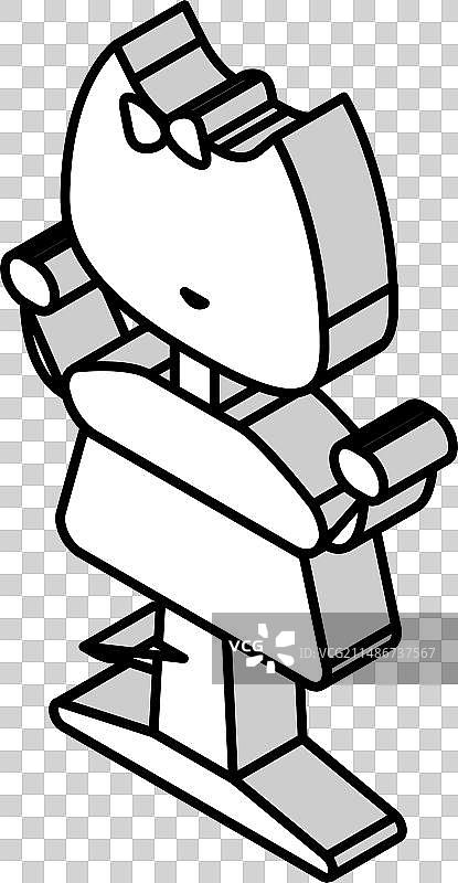 儿童理发椅女性2.5D图标图片素材