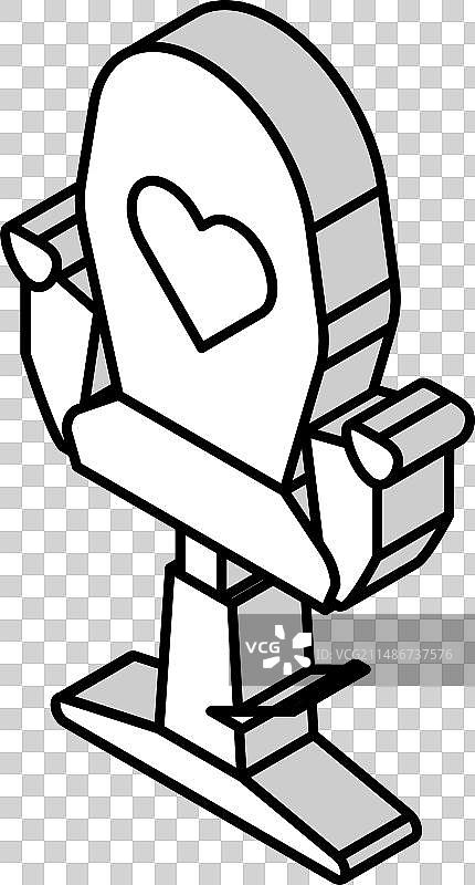 儿童理发椅粉色2.5D图标图片素材