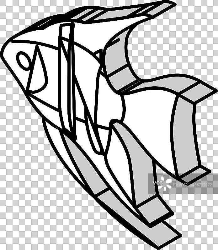 神仙鱼水族箱鱼类2.5D图标图片素材