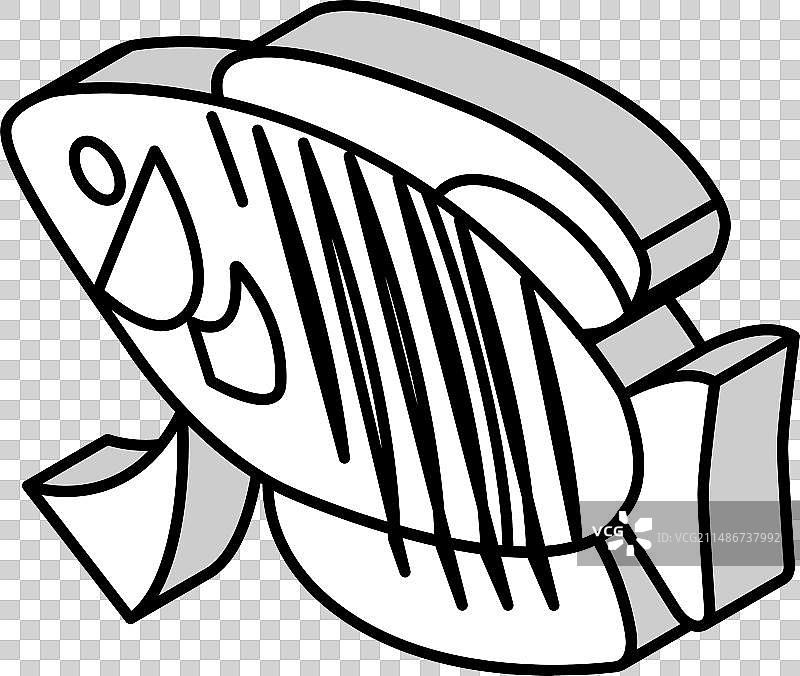 2.5D丝足鲈鱼图标图片素材