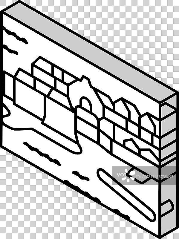 杜布罗夫尼克老城2.5D图标图片素材