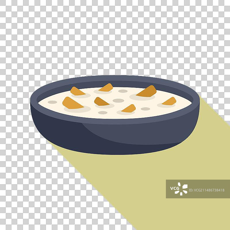 奶油汤餐食扁平图标图片素材