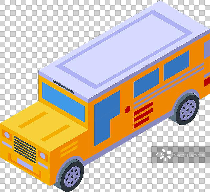 2.5D黄色吉普尼图标图片素材