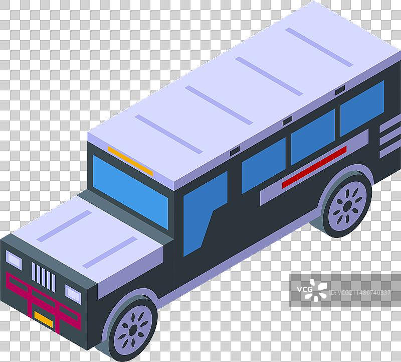 城市公共交通吉普车2.5D图标图片素材