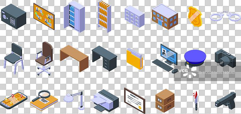 犯罪调查局图标2.5D图图片素材