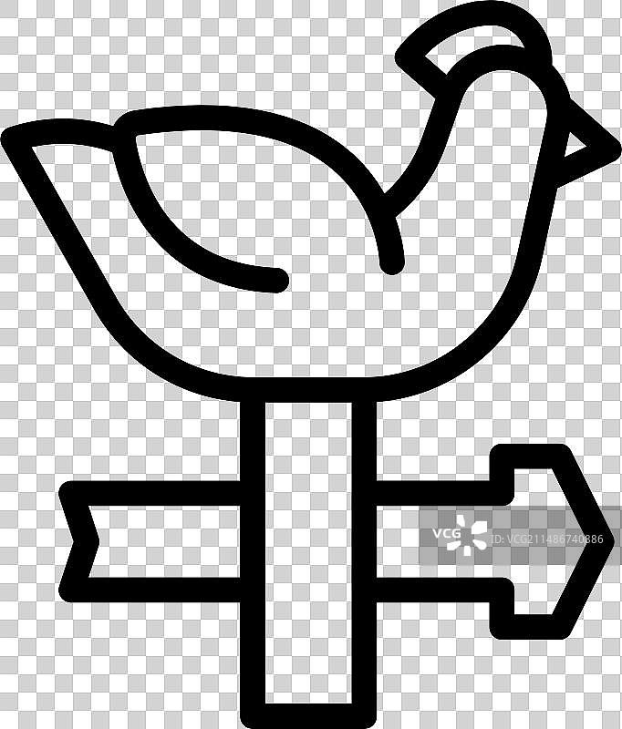 指南针公鸡图标天气轮廓图片素材