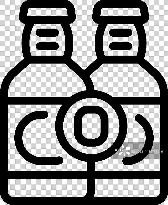 啤酒爱尔玻璃瓶图标轮廓图片素材