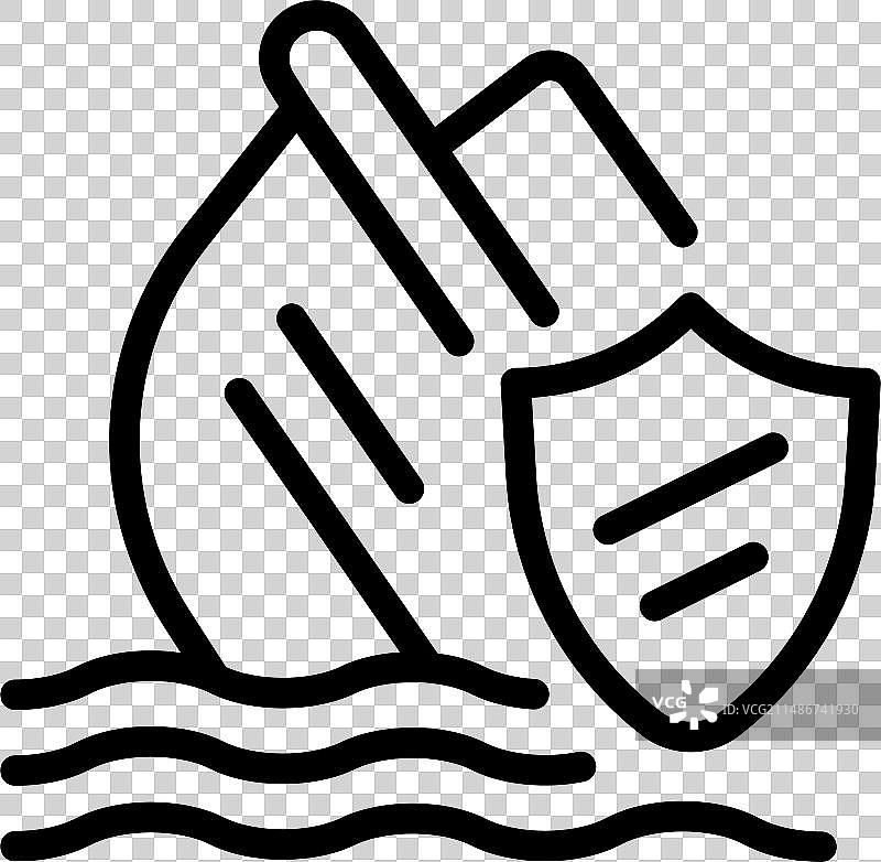 保险，受保护船只图标轮廓图片素材