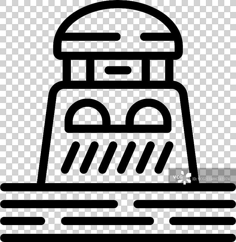 海洋海滩沉船轮廓图标图片素材