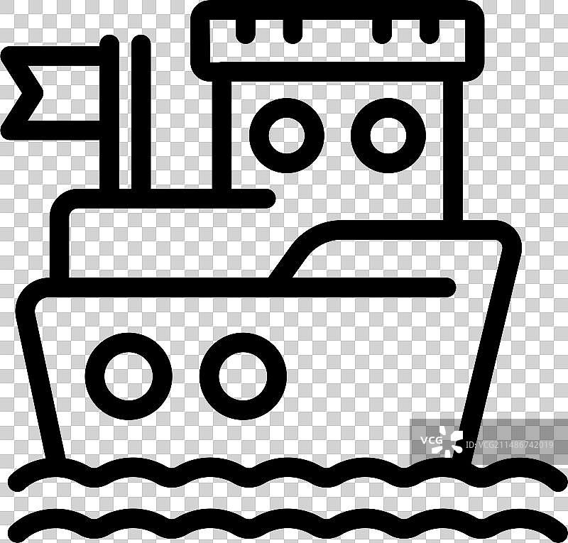 沉没燃烧的船舶保险图标轮廓图片素材