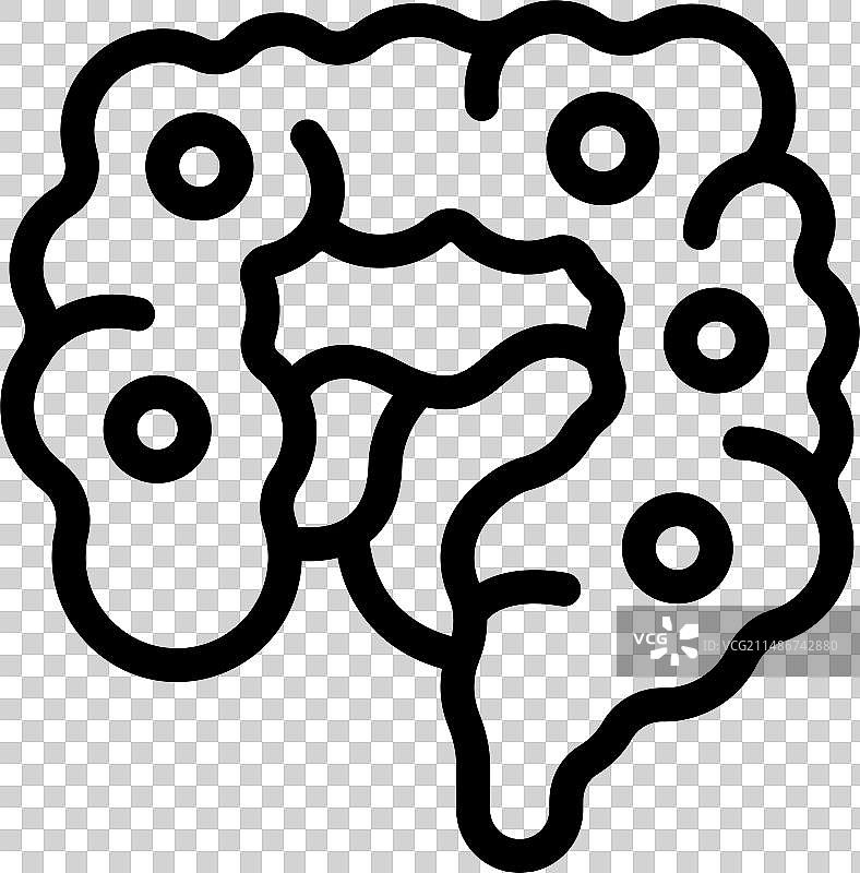 消化系统图标勾勒出健康的身体图片素材