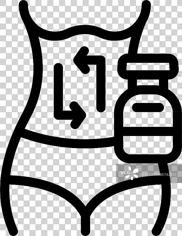 腹部益生菌产品轮廓图标图片素材