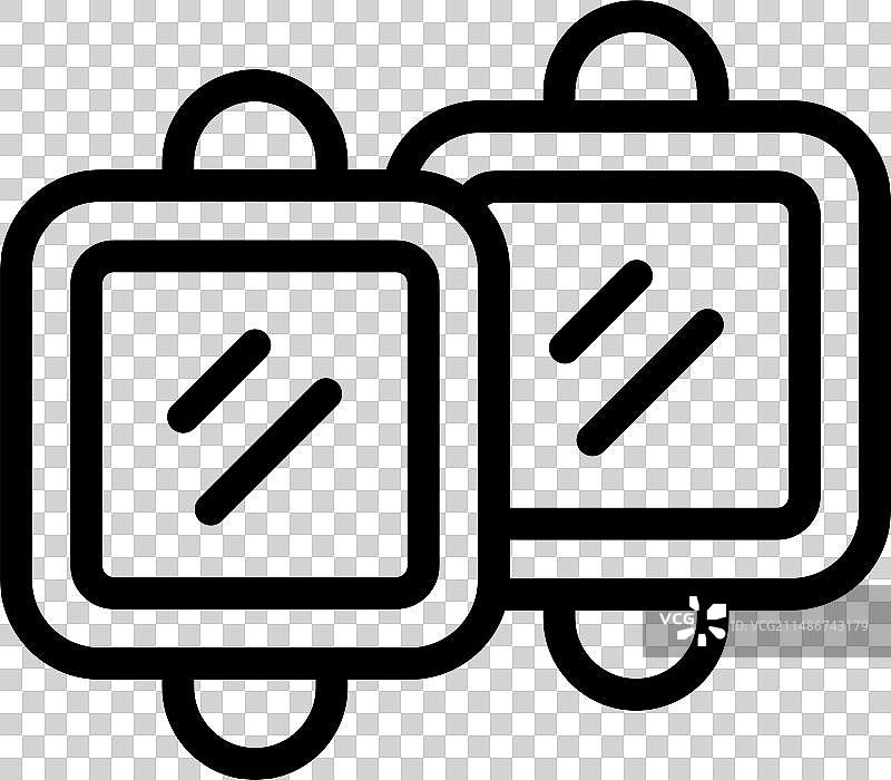 金属袖扣图标轮廓图片素材