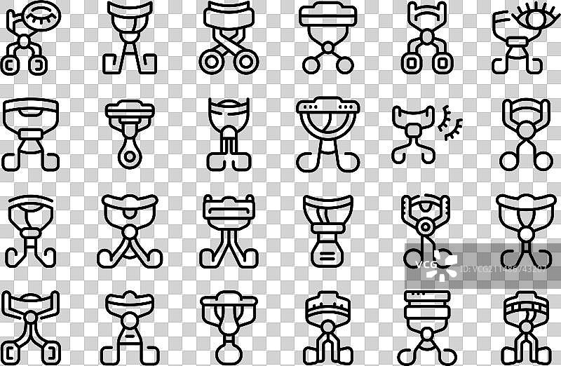 睫毛夹图标集面部轮廓图片素材