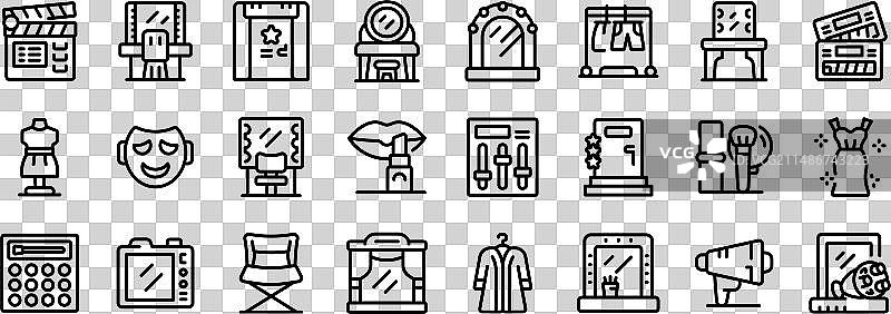 剧院后台房间图标轮廓图片素材