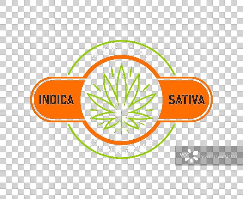 医用CBD大麻叶图标图片素材