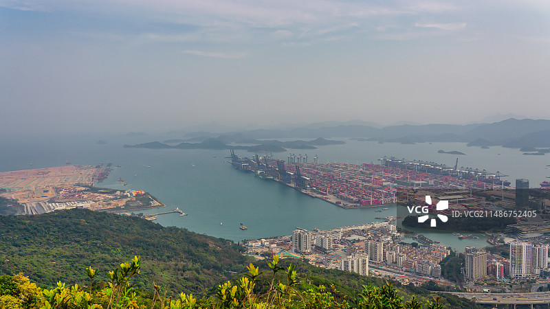 深圳2024年盐田港鸟瞰图片素材