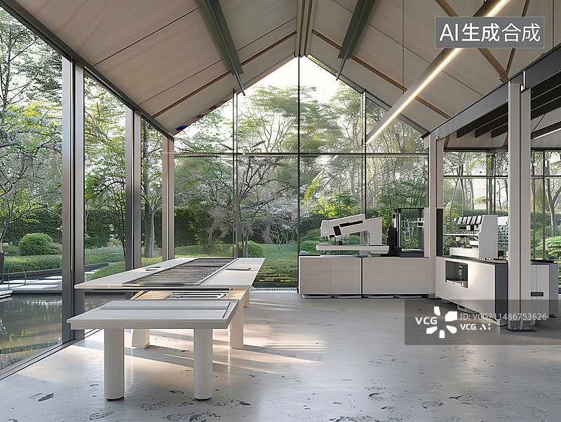 【AI数字艺术】现代风格的咖啡馆图片素材