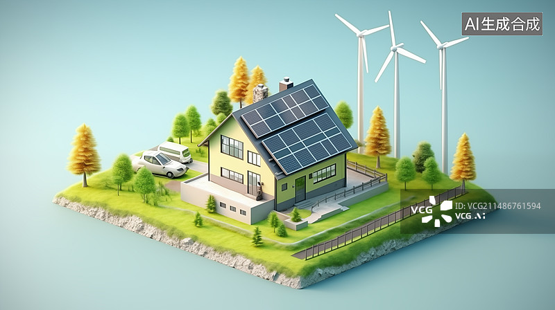 【AI数字艺术】传统风车与自然风光，未来风能建筑，未来替代能源，可持续发展，可持续能源图片素材