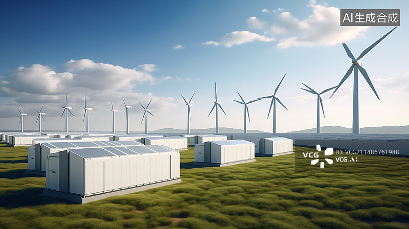 【AI数字艺术】传统风车与自然风光，未来风能建筑，未来替代能源，可持续发展，可持续能源，储能，能源，智能能源图片素材