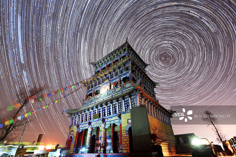 天台寺的星空图片素材