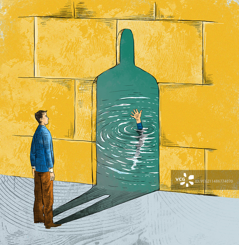 男人内心的呼救与呐喊图片素材