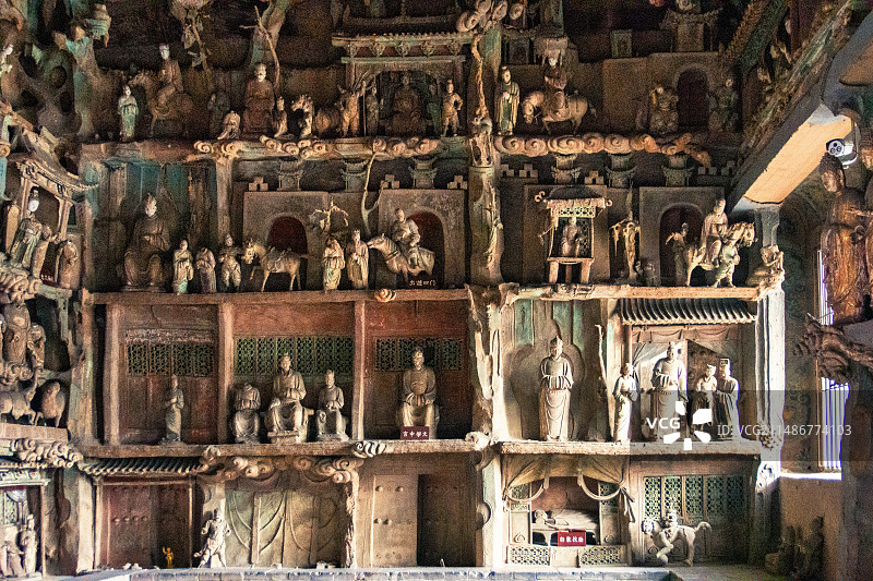 山西晋中平遥双林寺彩塑图片素材
