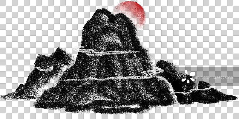 山水日出元素图片素材