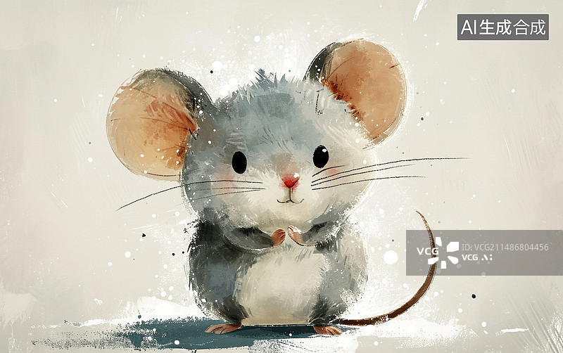 【AI数字艺术】十二生肖鼠年卡通插画小老鼠图片素材