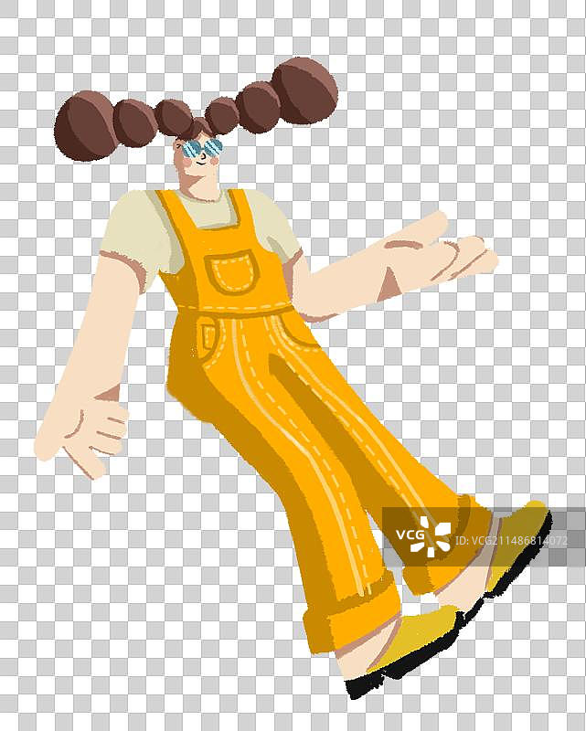 扁平毛边女孩图片素材