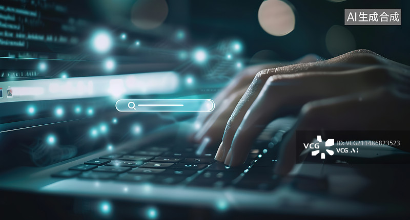 【AI数字艺术】年轻黑客在笔记本电脑上从网上窃取信息图片素材