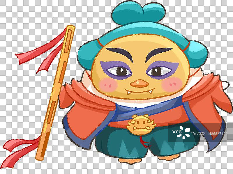 五十六民族Q版鸭子插画-仡佬族图片素材