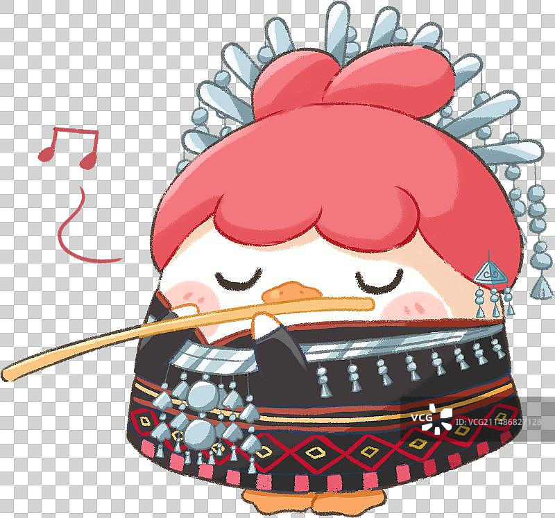 五十六民族Q版鸭子插画-黎族图片素材