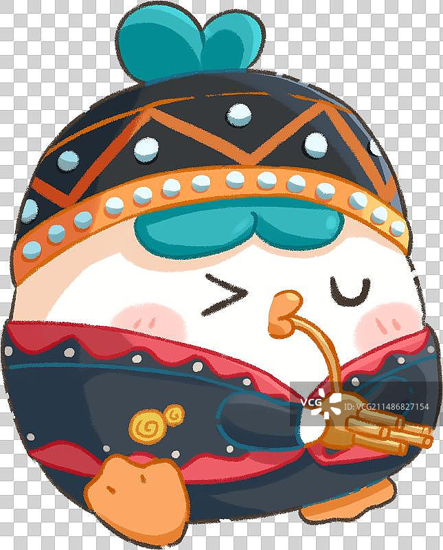 五十六民族Q版鸭子插画-拉祜族图片素材